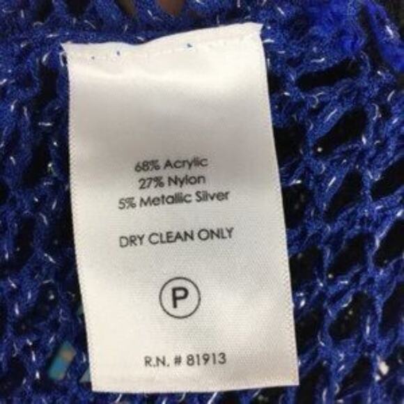 Plenty by Tracy Reese NWT Blue Open Weave Cardigan  Small - Picture 9 of 9